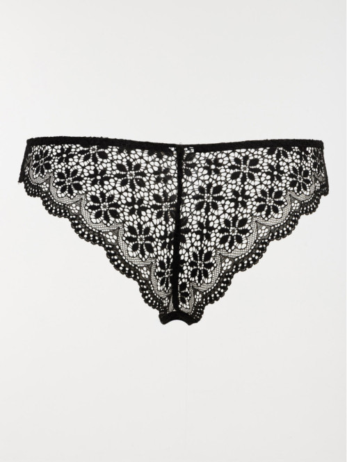 Tanga dentelle noire femme...