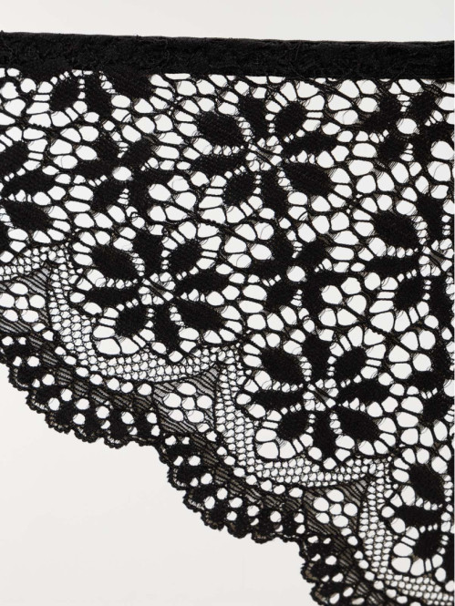 Tanga dentelle noire femme...