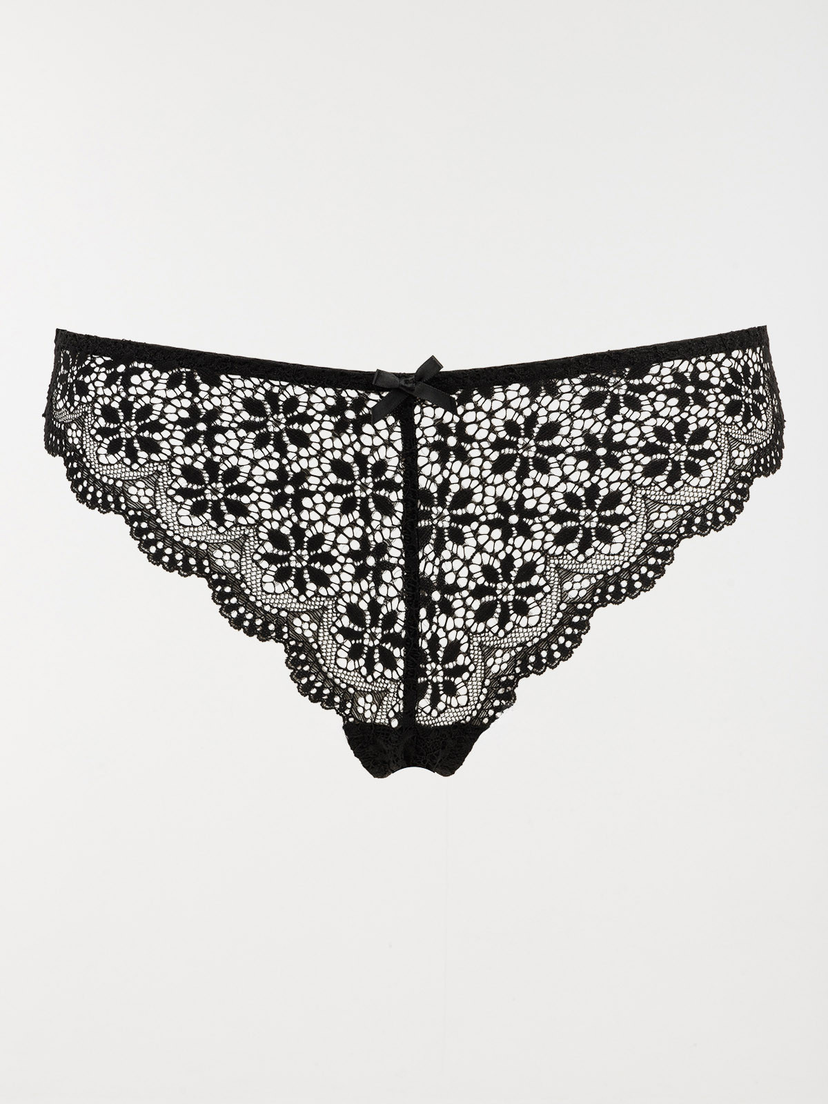 Tanga dentelle noire femme (S-XL)