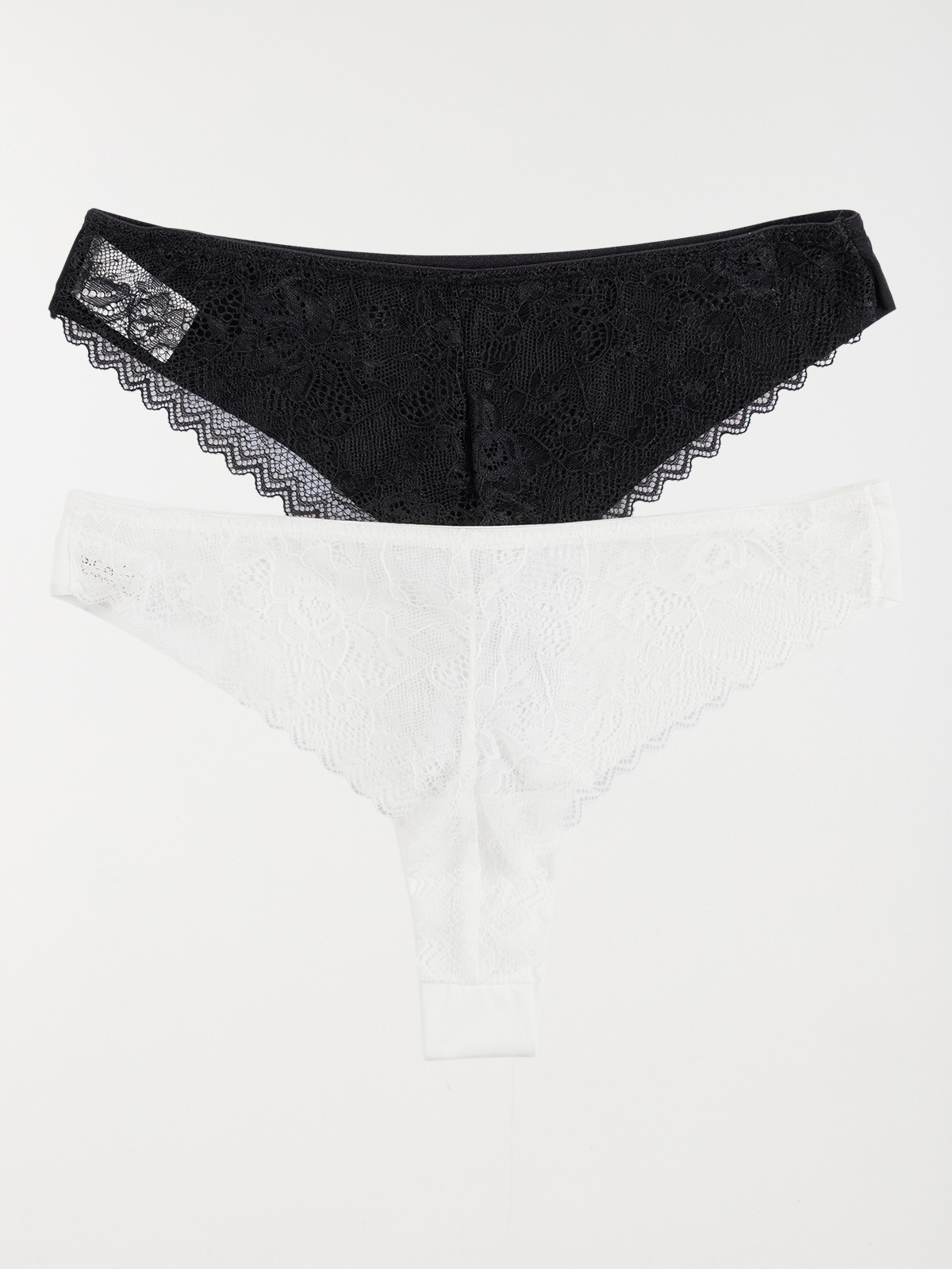 Lot de 2 tangas noir blanc femme (S-XL)