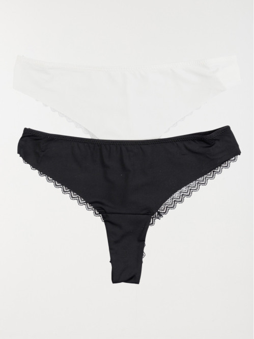 Lot de 2 tangas noir blanc...