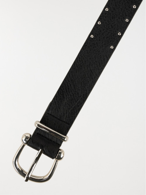 Ceinture noire clous femme