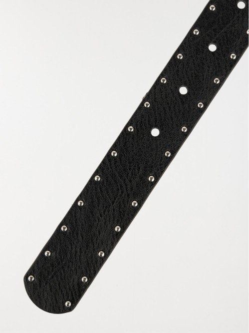 Ceinture noire clous femme