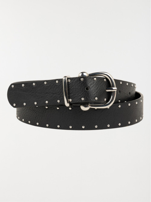 Ceinture noire clous femme