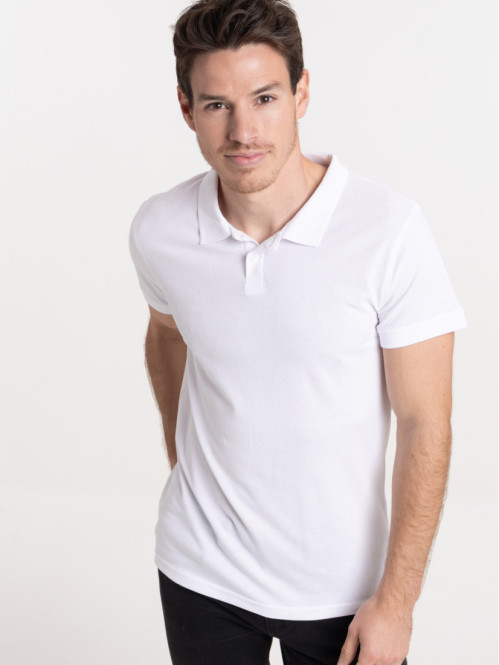 Polo basique blanc homme