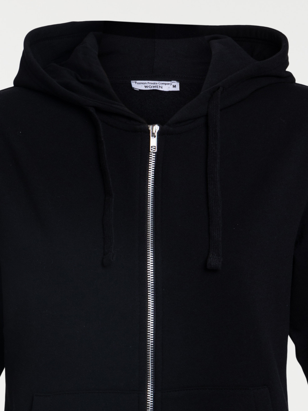 Sweat zippé capuche noir femme