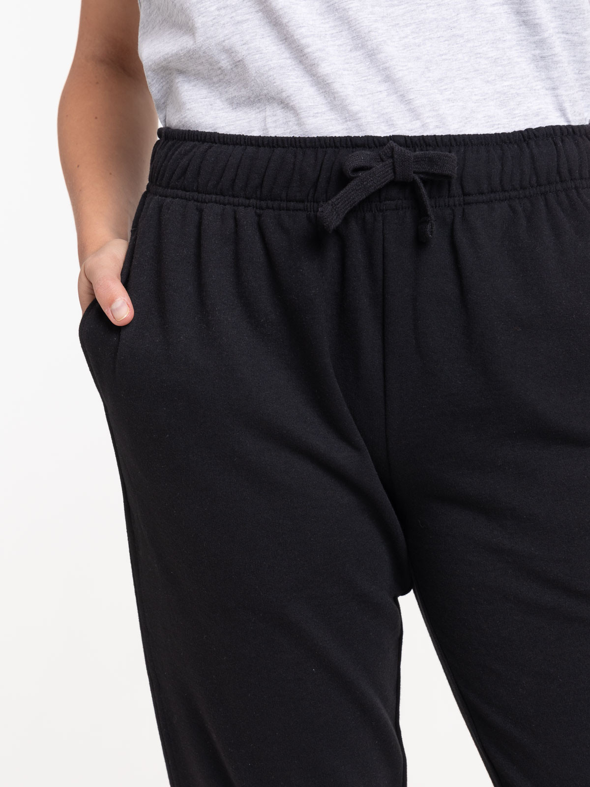 Pantalon sport uni noir femme