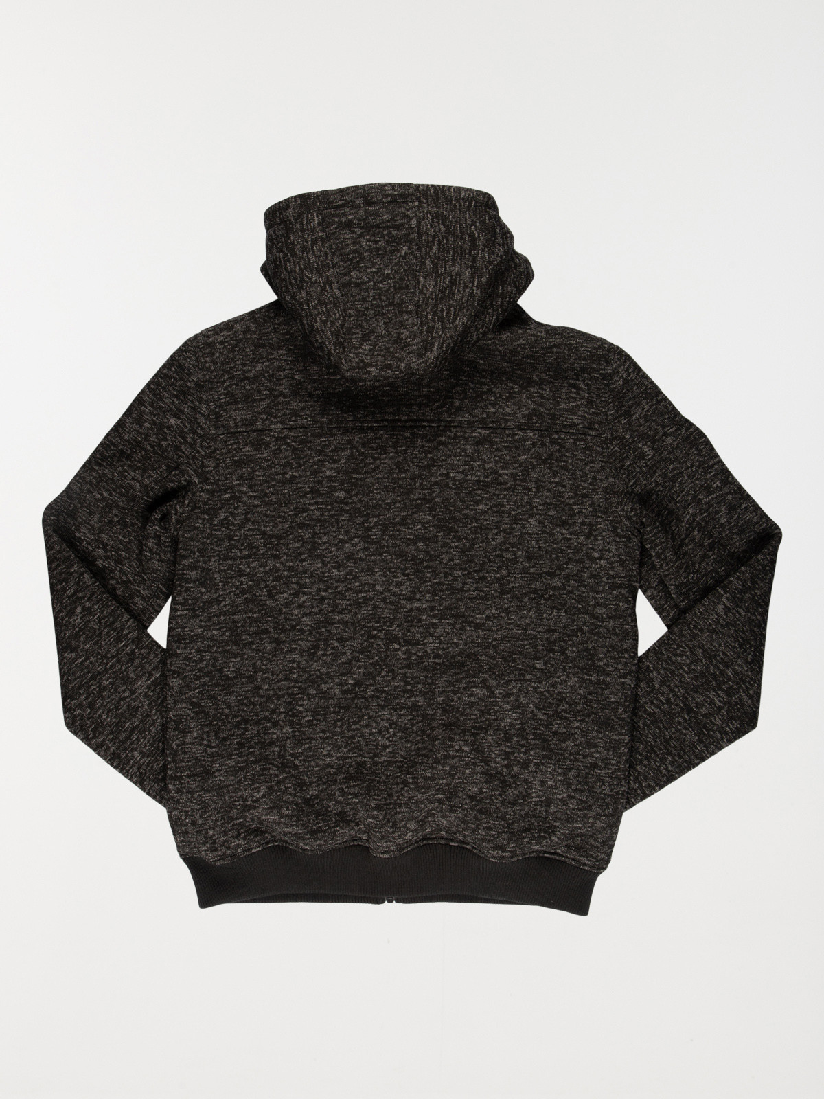 Sweat zippé à capuche gris chiné homme