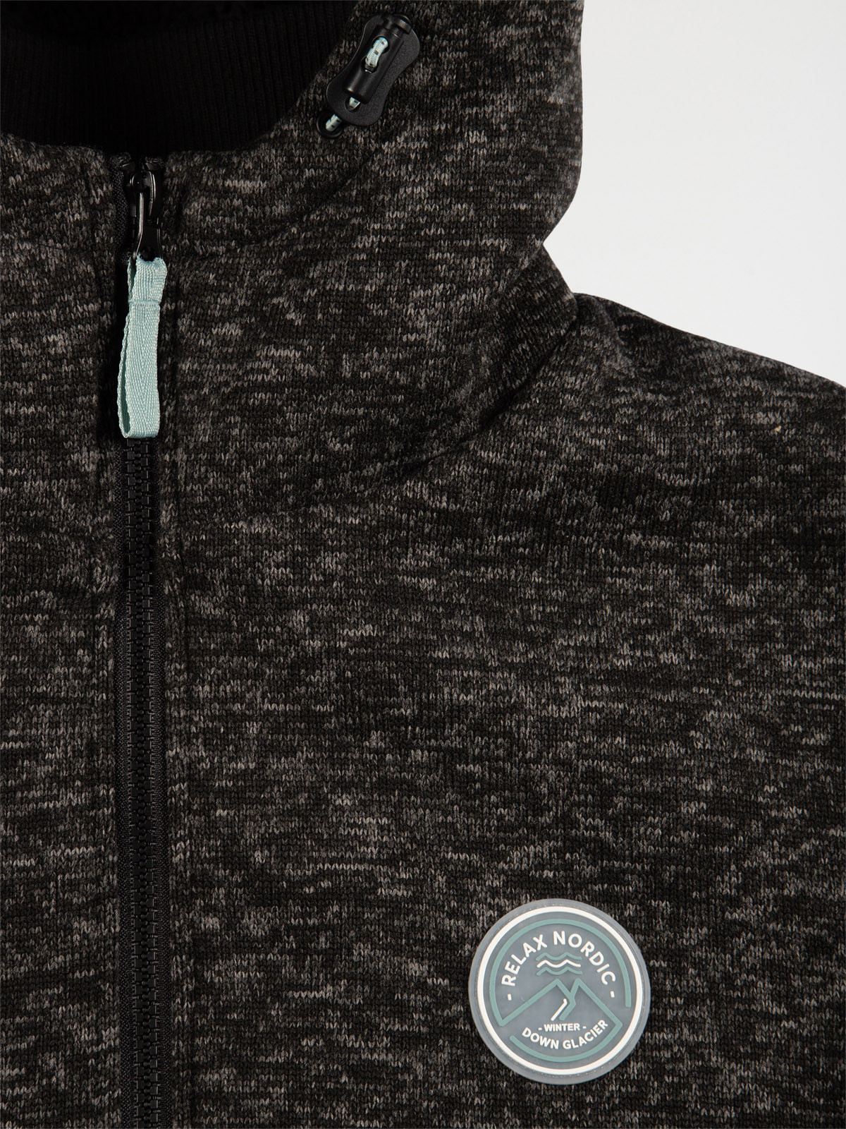 Sweat zippé à capuche gris chiné homme
