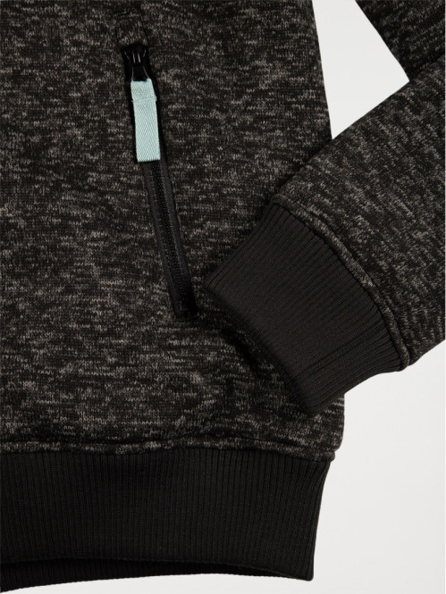 Sweat zippé à capuche gris chiné homme