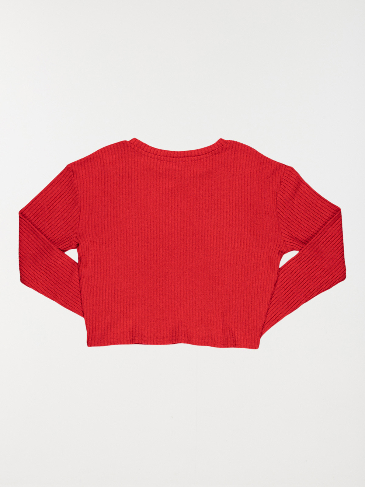 Pull court rouge chiné fille (10-16A)