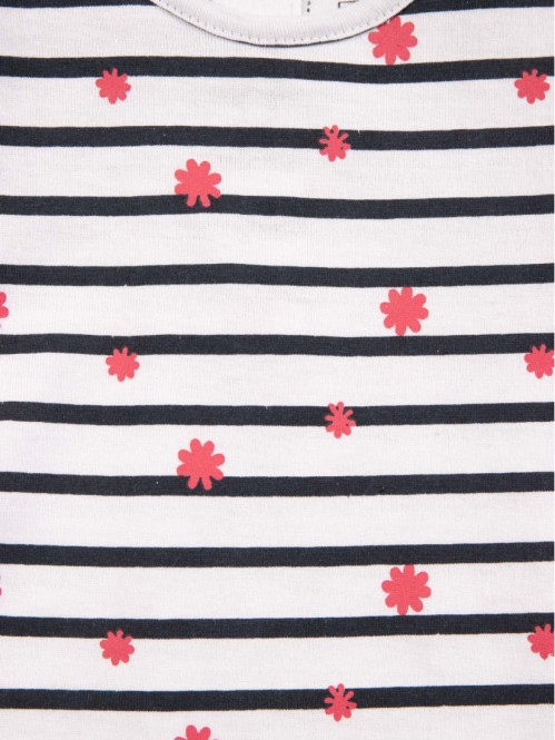 T-shirt rayé imprimé fille (3-24M)