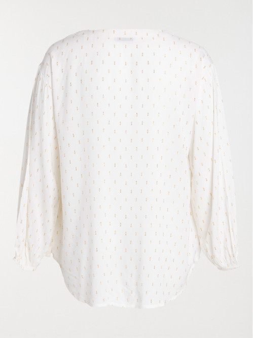Blouse écru motif grande taille femme