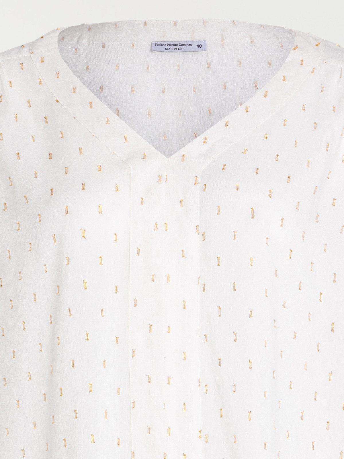 Blouse écru motif grande taille femme