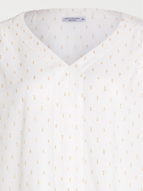 Blouse écru motif grande taille femme