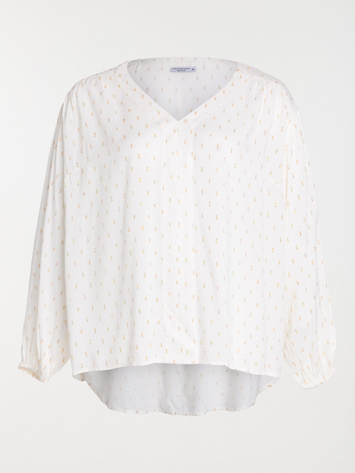 Blouse écru motif grande taille femme