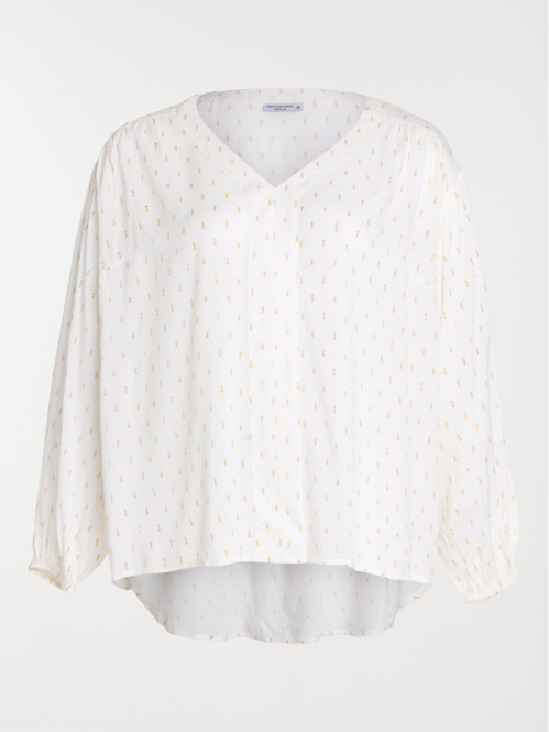 Blouse écru motif grande taille femme