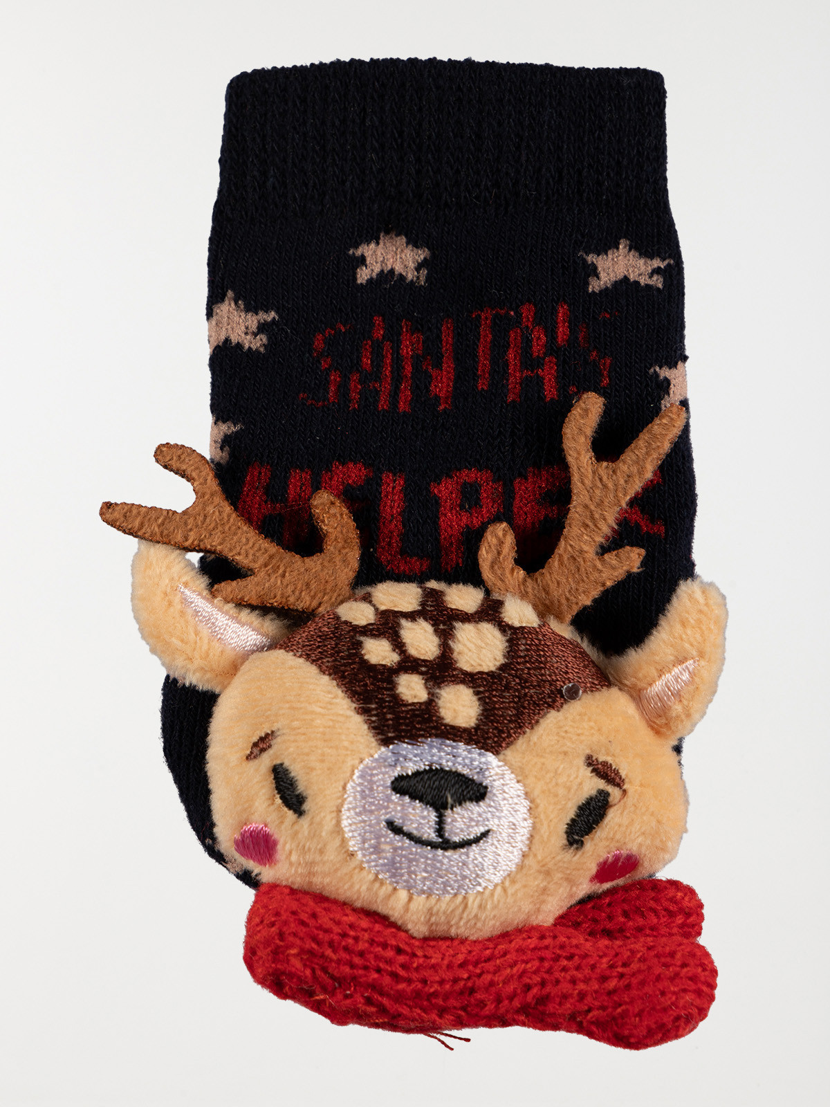 Chaussettes de Noël renne gris bébé