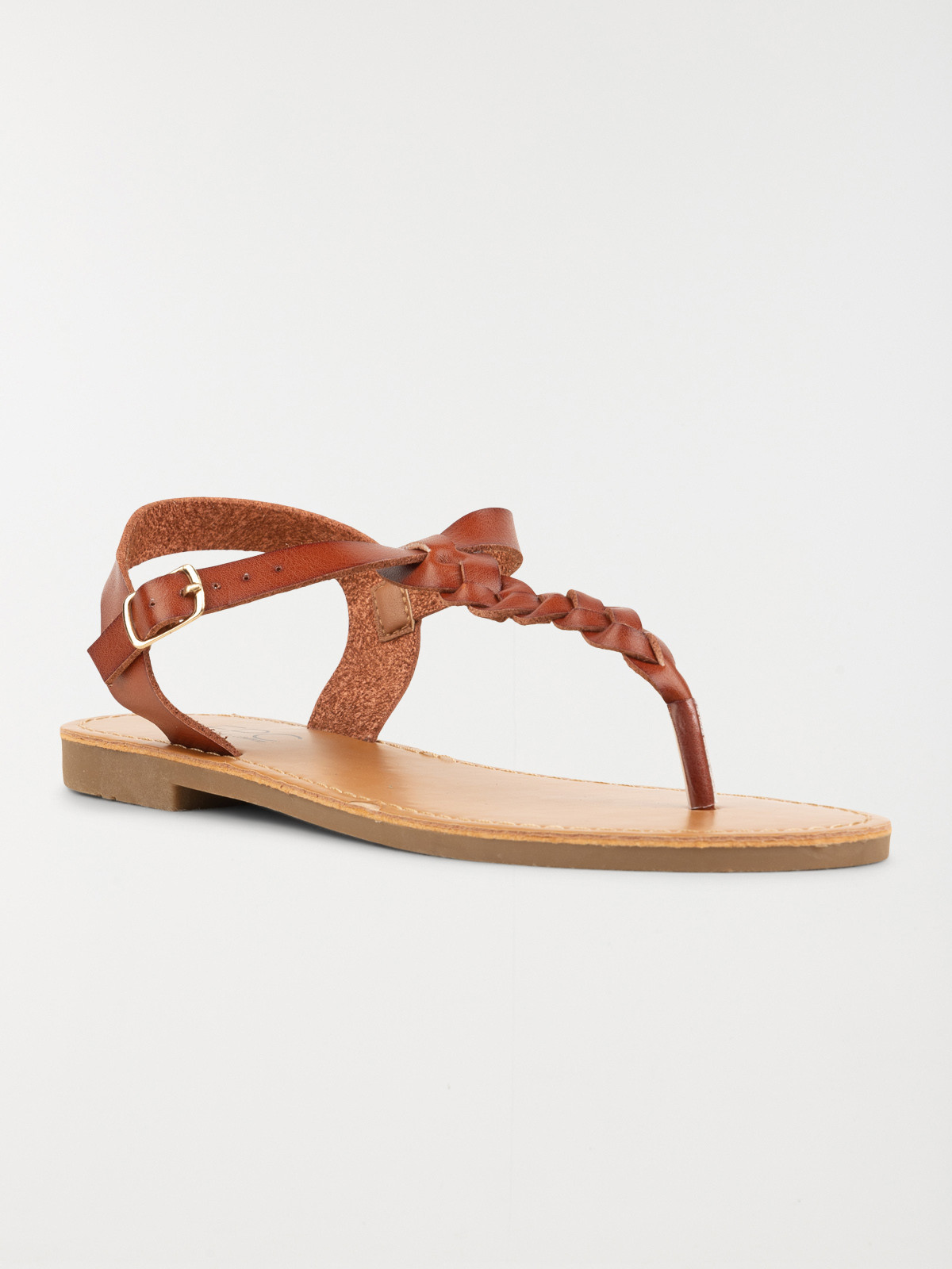 Sandales plates camel femme (36-41)