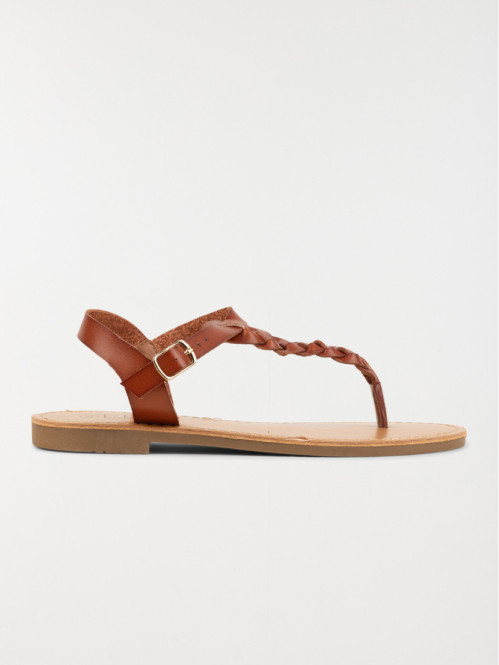 Sandales plates camel femme (36-41)