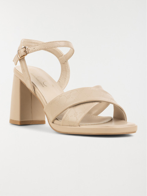 Sandale talon coloris or femme (36-41)