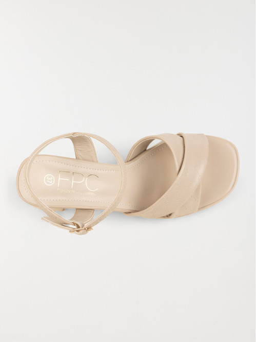 Sandale talon coloris or femme (36-41)