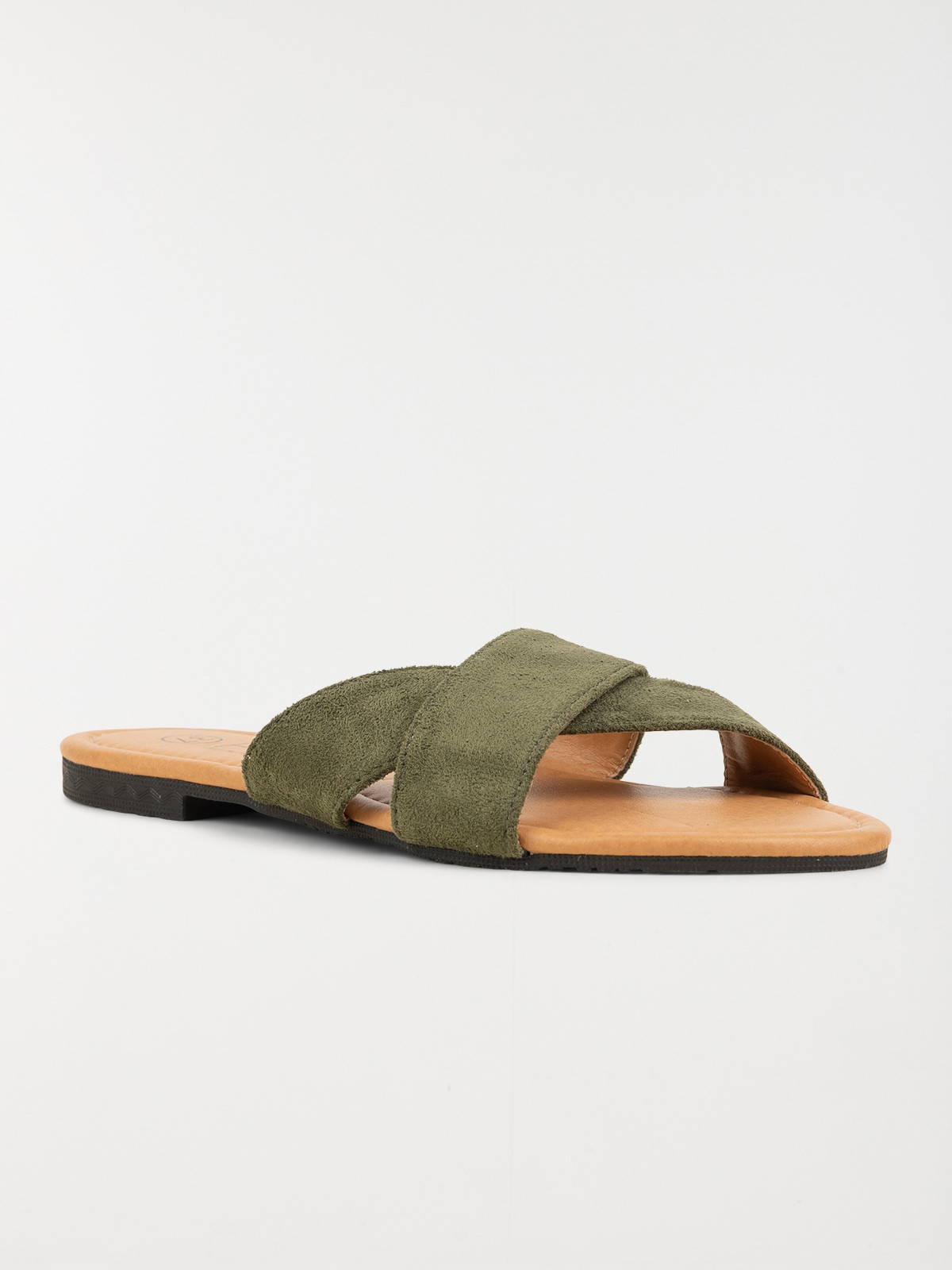 Mule plate velours verte femme (36-41)