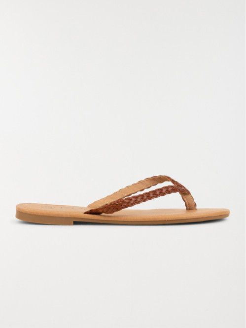 Mule plate marron femme (36-41)