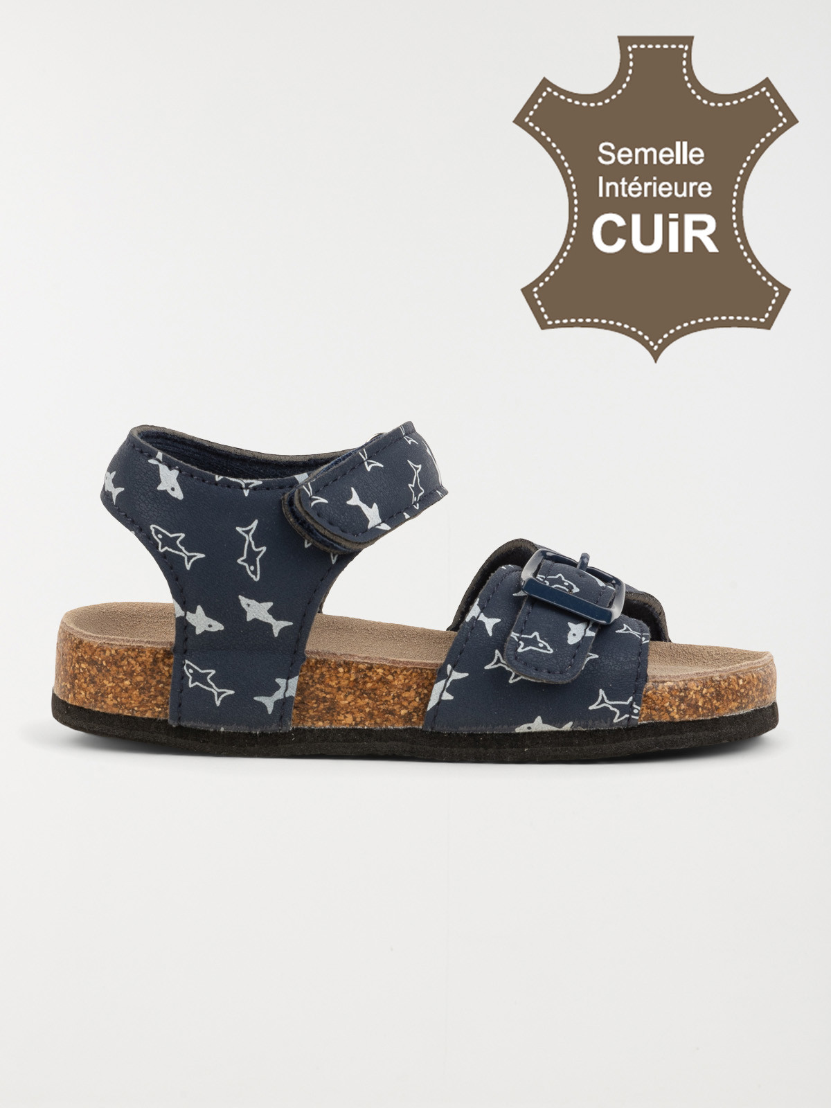 Nu-pieds navy requins garçon (24-30) Nu-pieds navy requins garçon (24-30)