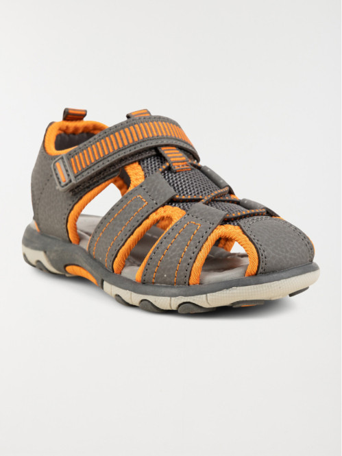 Sandale gris et orange garçon (24-30) Sandale gris et orange garçon (24-30)