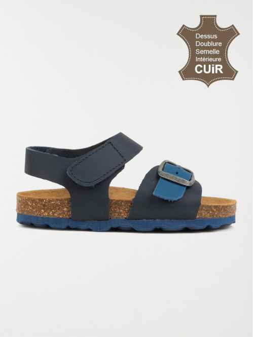 Nu-pieds navy avec boucle garçon (24-29)