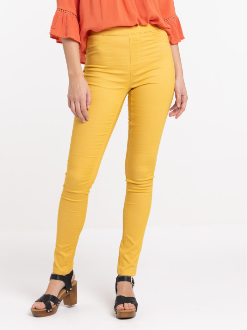 Jegging ocre jaune femme