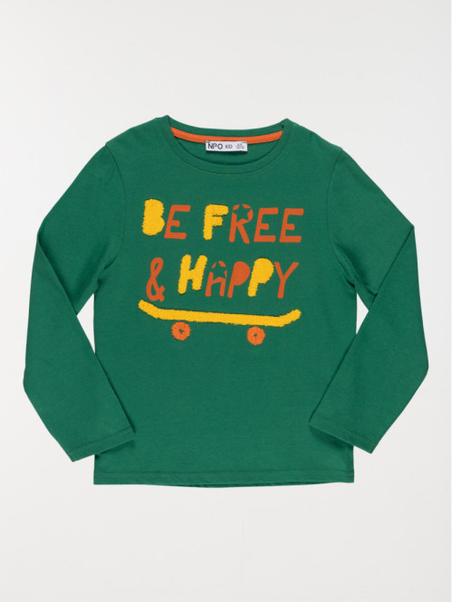 T-shirt vert sapin imprimé garçon (3-8A)