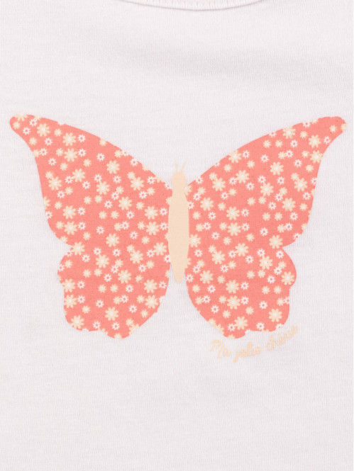 T-shirt papillon fille blanc (3-24M) T-shirt papillon fille blanc (3-24M)
