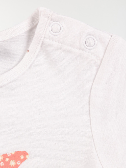 T-shirt papillon fille blanc (3-24M) T-shirt papillon fille blanc (3-24M)