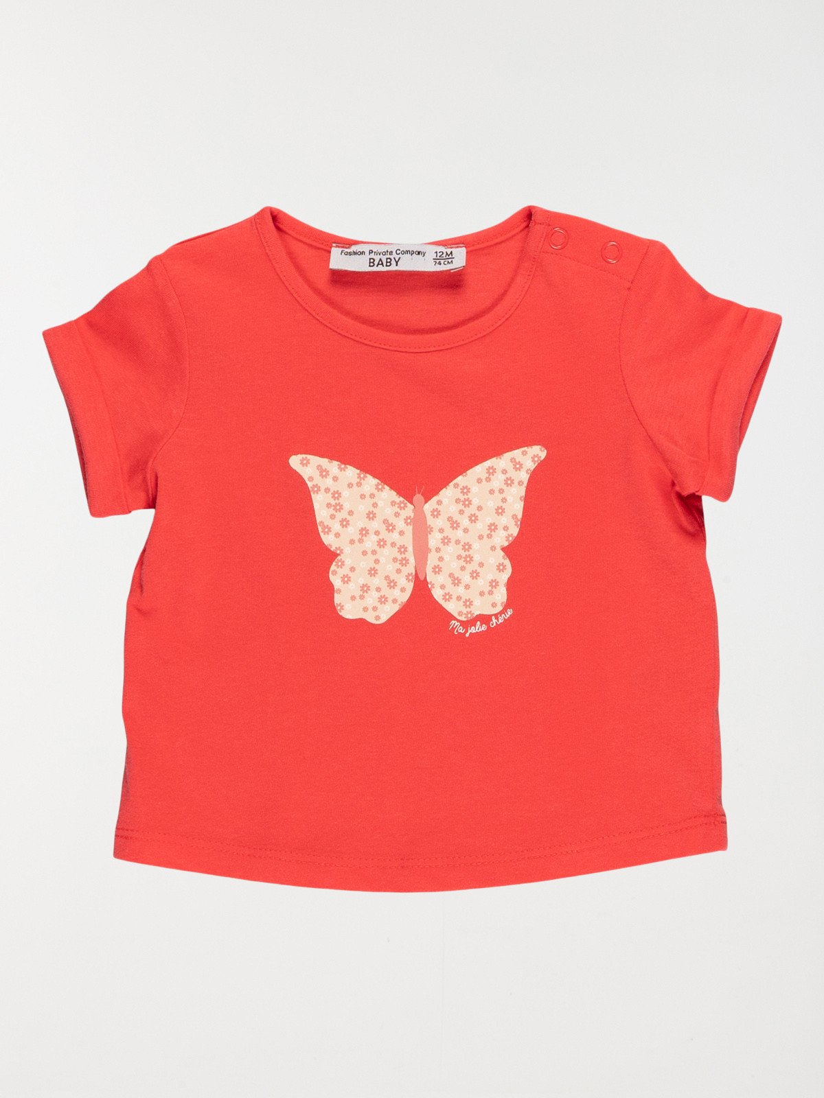 T-shirt papillon fille pastèque (3-24M)