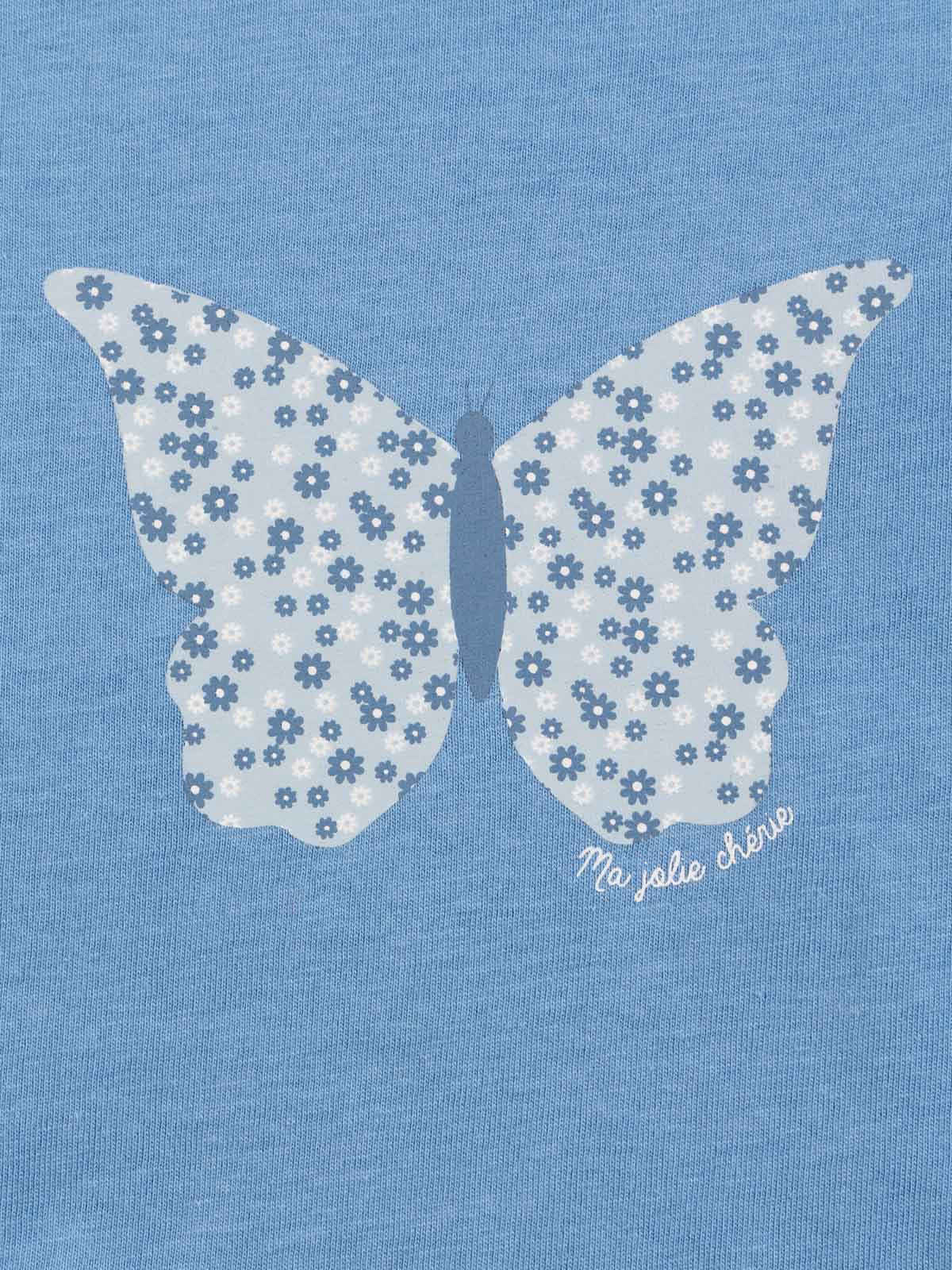 T-shirt papillon fille bleu vif (3-24M) T-shirt papillon fille bleu vif (3-24M)