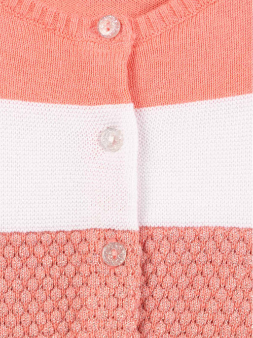 Gilet boutonné rayé fille (3-24M)