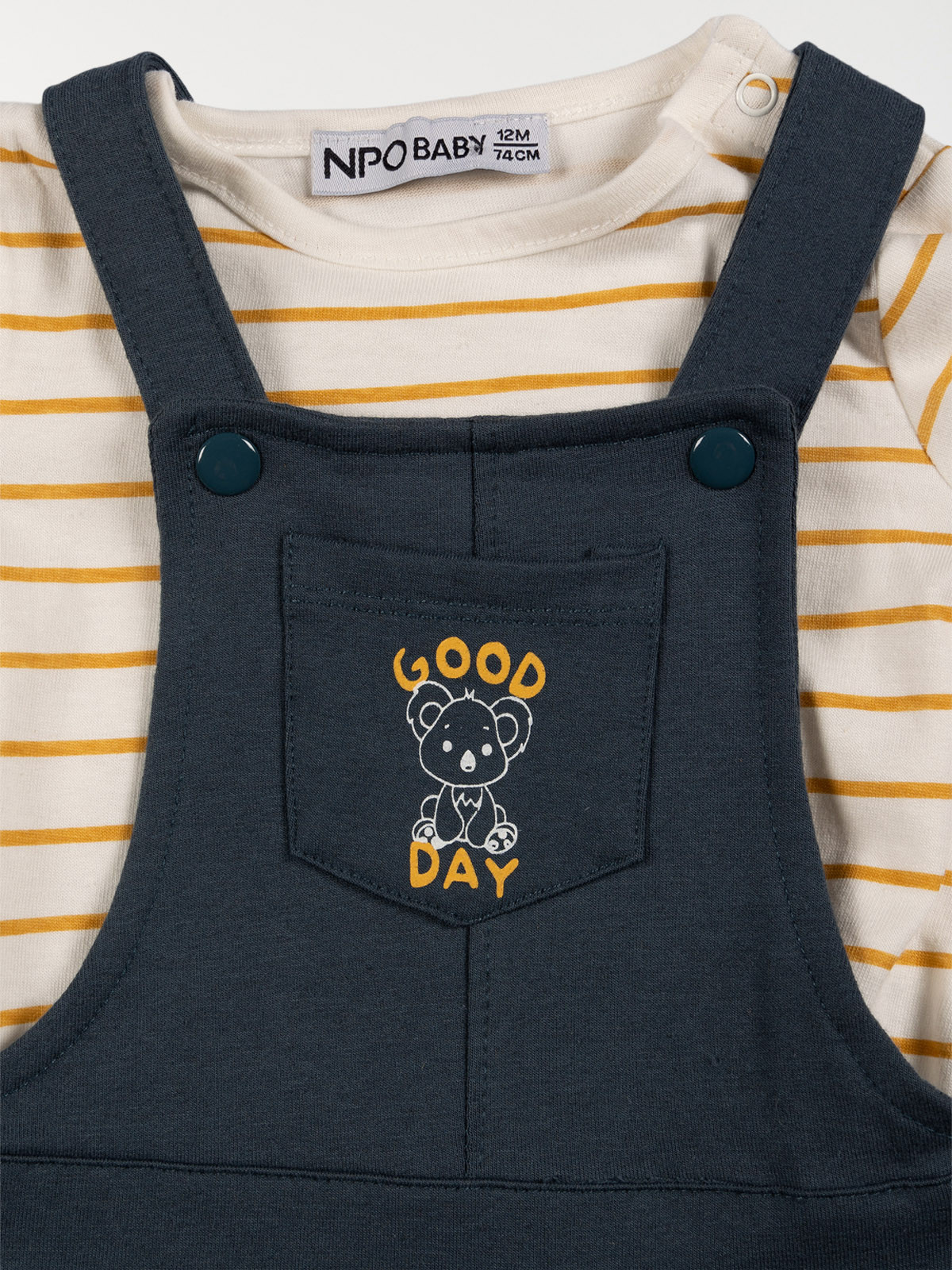 T-shirt rayé et salopette garçon (3-24M) T-shirt rayé et salopette garçon (3-24M)