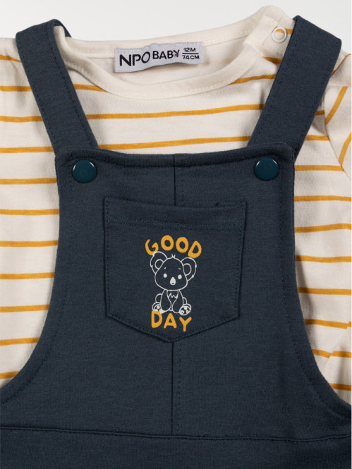 T-shirt rayé et salopette garçon (3-24M) T-shirt rayé et salopette garçon (3-24M)