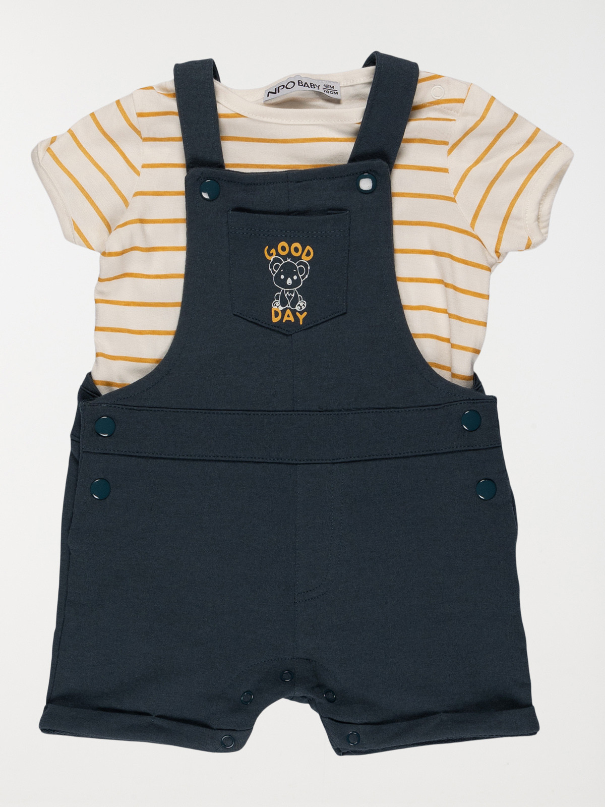 T-shirt rayé et salopette garçon (3-24M)