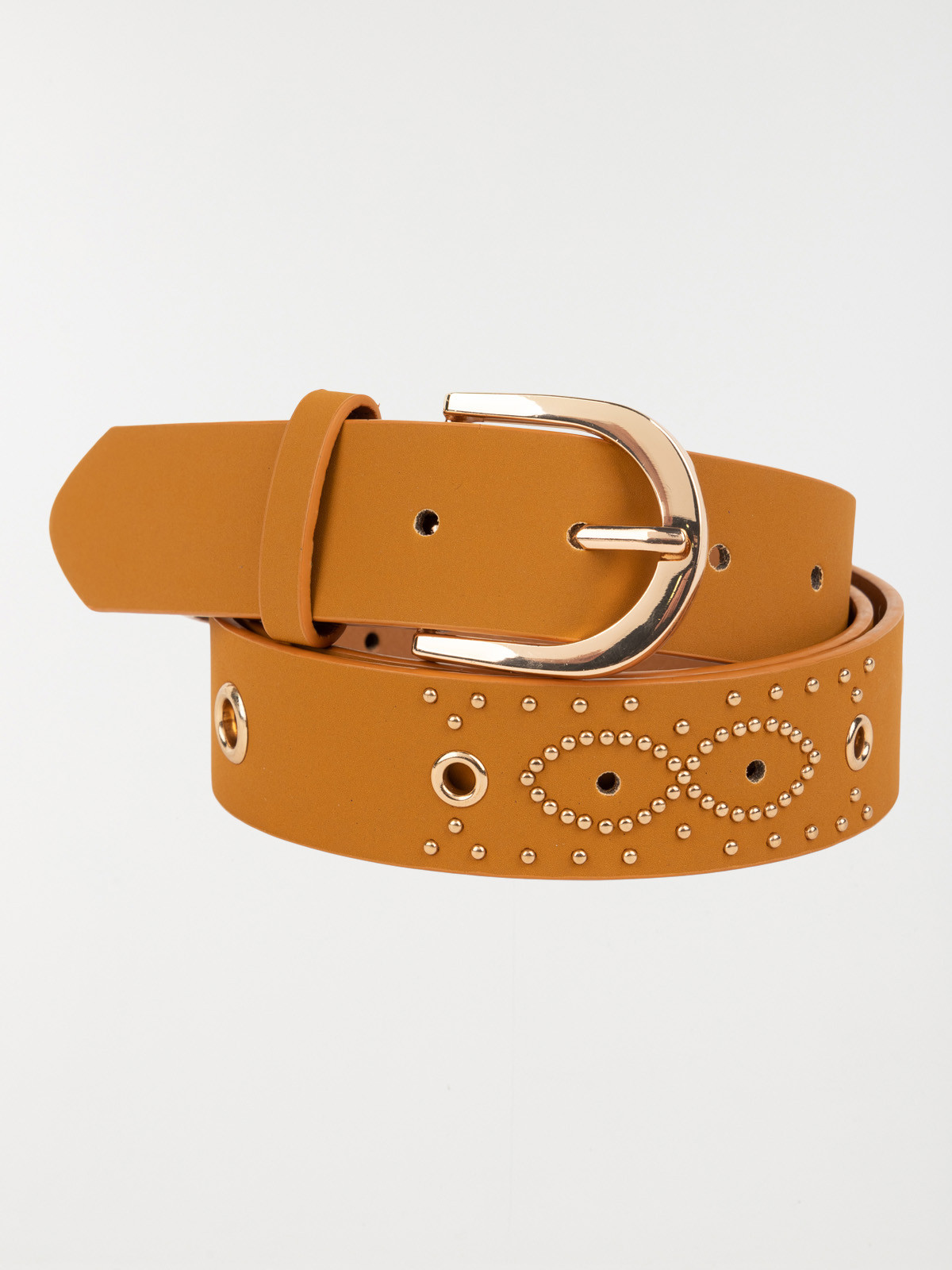 Ceinture camel studs dorés femme