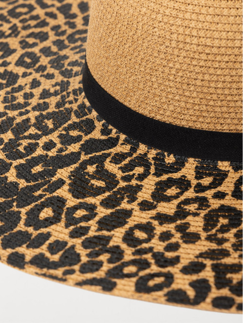 Chapeau capeline léopard femme