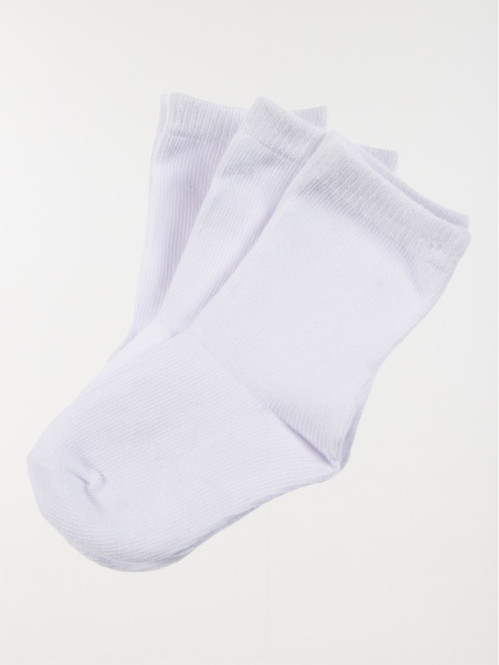 Lot 3 paires chaussettes blanches fille