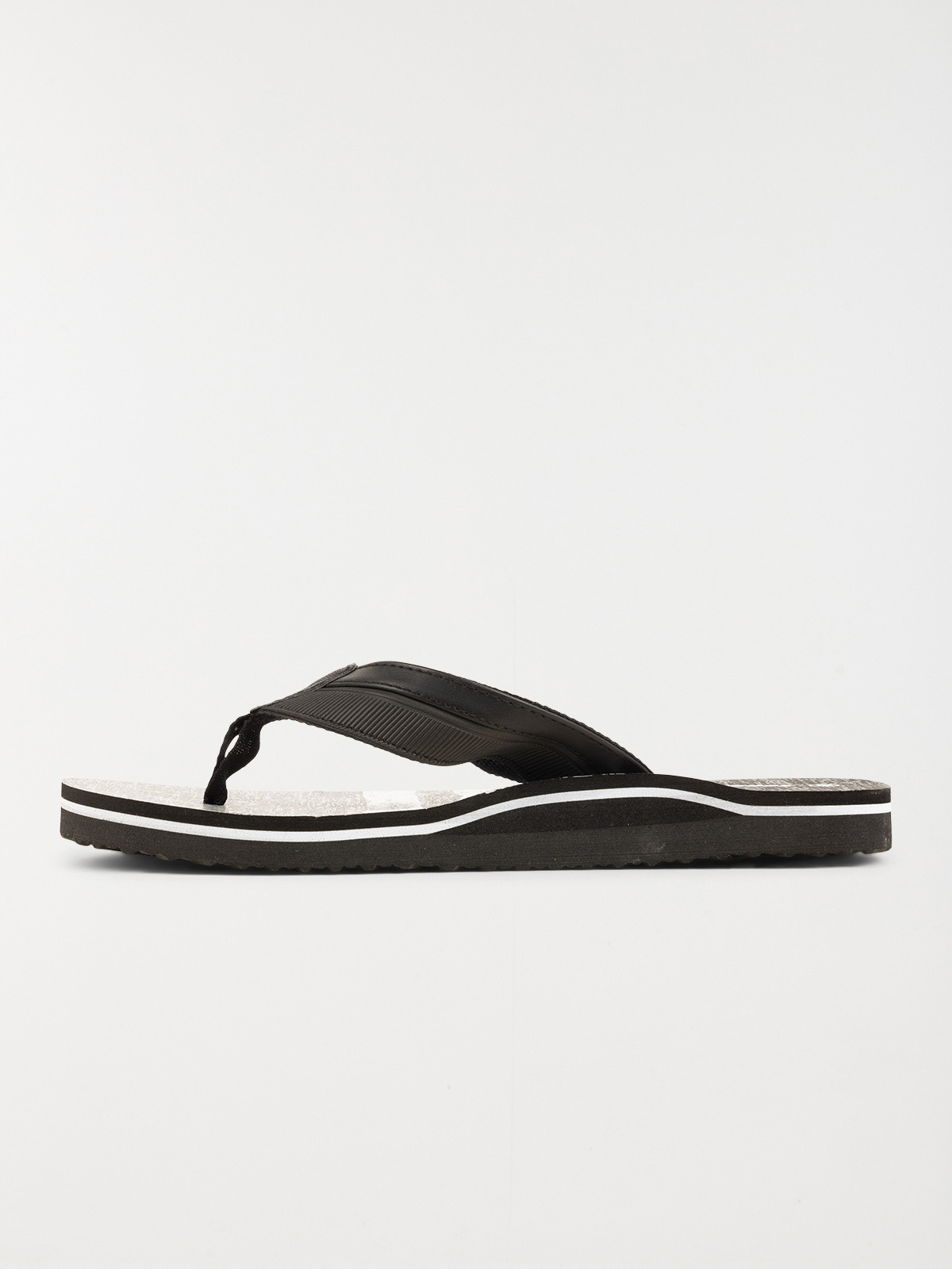 Tongs noires imprimées homme (41-46)