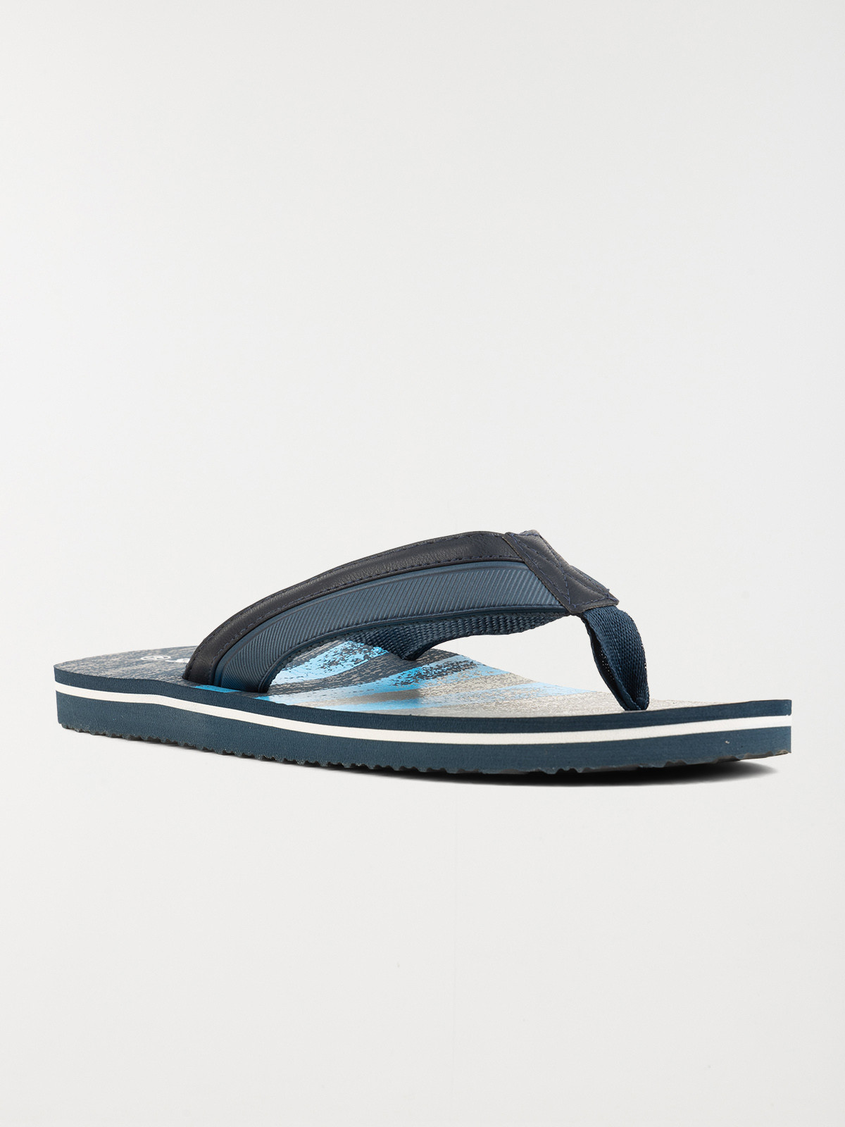 Tongs navy imprimées homme (41-46)