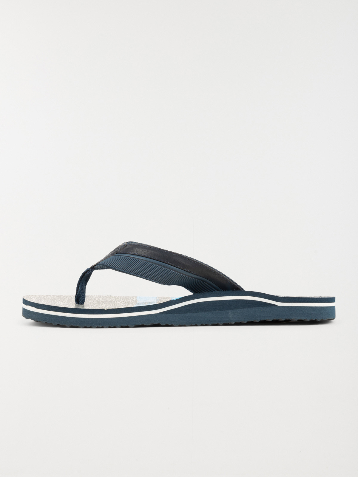 Tongs navy imprimées homme (41-46)