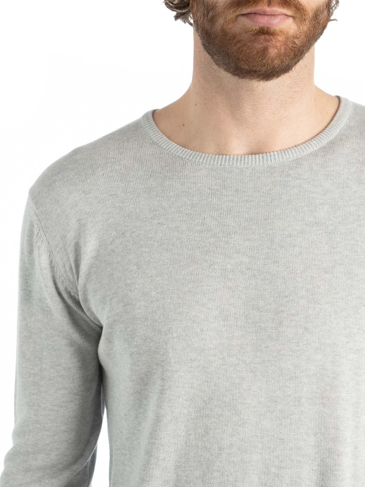 Pull col rond gris chiné homme Pull col rond gris chiné homme