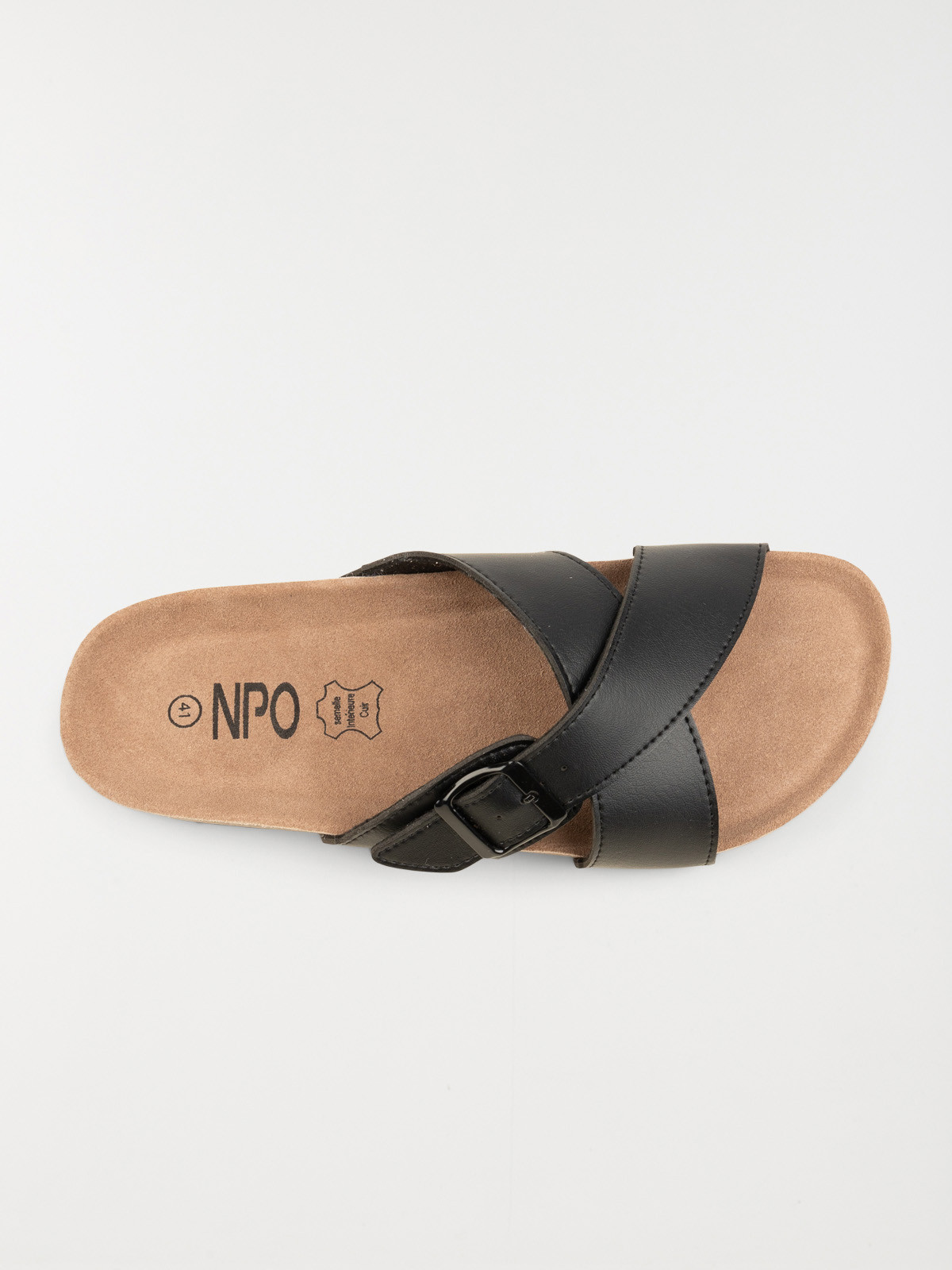Mules croisées noires homme (40-46)