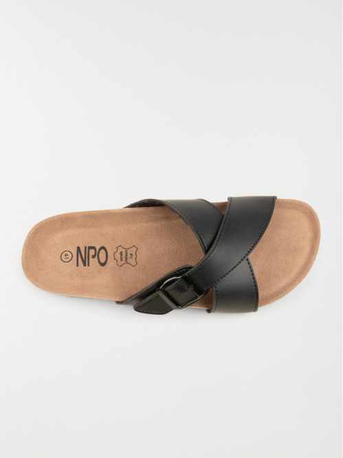 Mules croisées noires homme (40-46)
